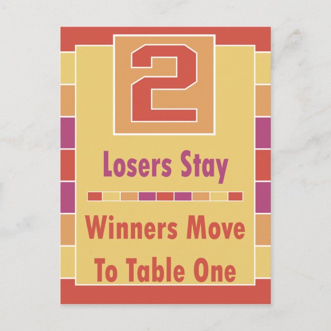 Colorful Stripes Bunco Table Card #2 (Front)