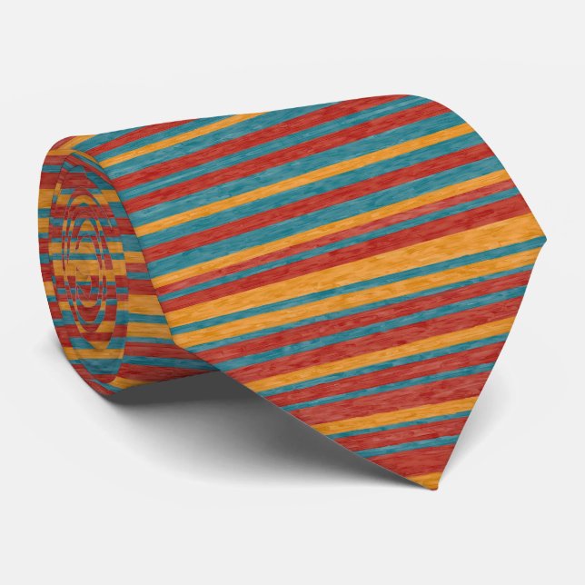 Colorful Stripes C Neck Tie (Rolled)