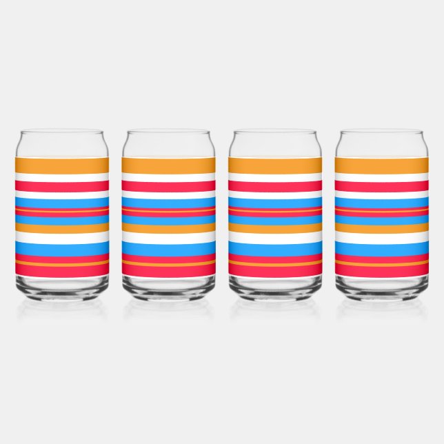 colorful stripes can glass (Front)