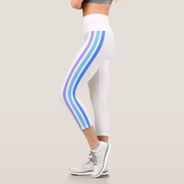Colorful Stripes Capri Leggings (Left)