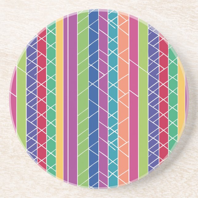 Colorful Stripes Coaster (Front)