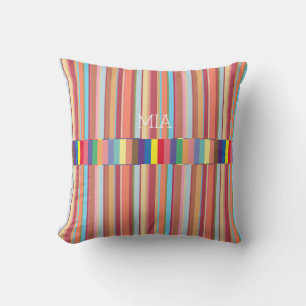 colorful stripes, cool & geometric, custom outdoor pillow
