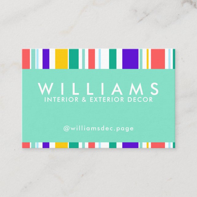 Colorful stripes cover business card (Front)
