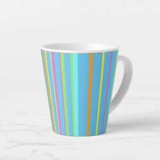 Colorful Stripes Cust. BG Color Turqoise Latte Mug
