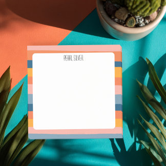 Colorful Stripes CUSTOM Chic Monogram Personalized Post-it Notes