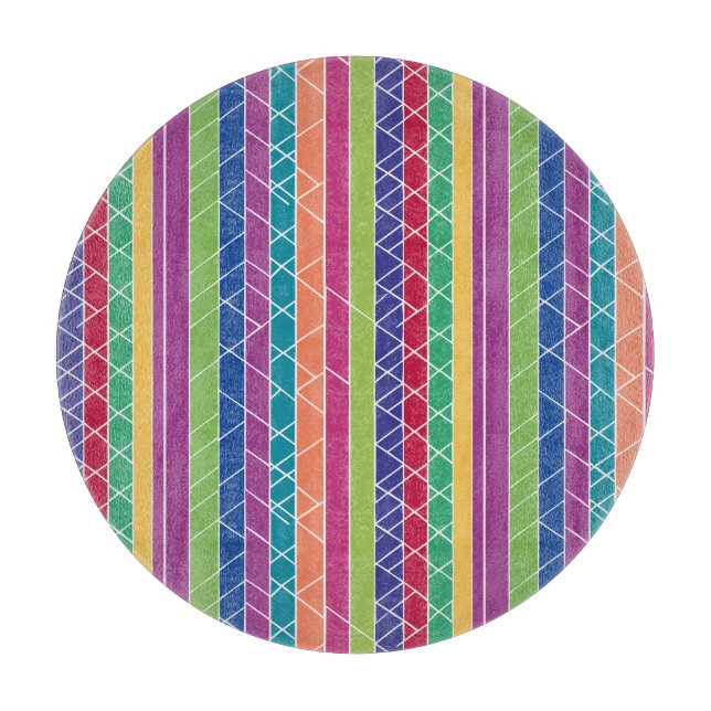 Colorful Stripes Cutting Board (Front)