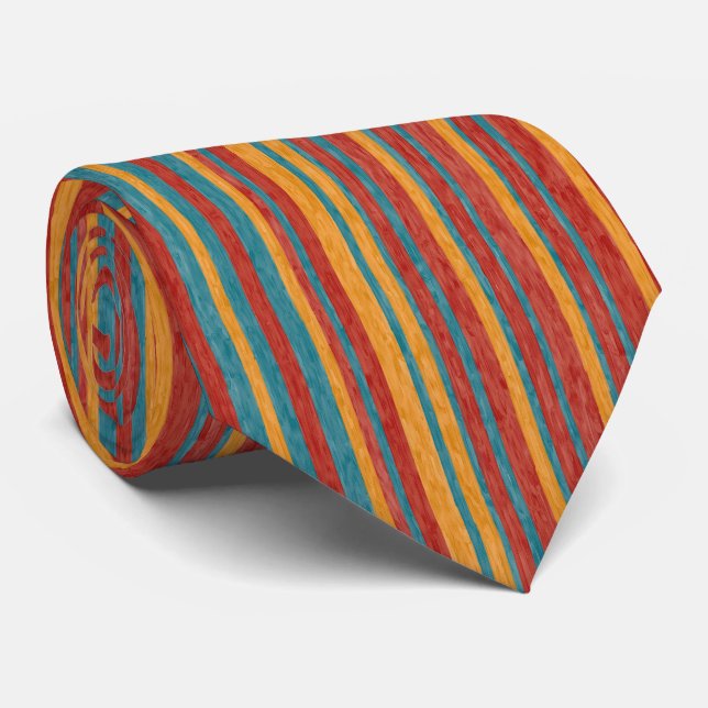Colorful Stripes D Neck Tie (Rolled)