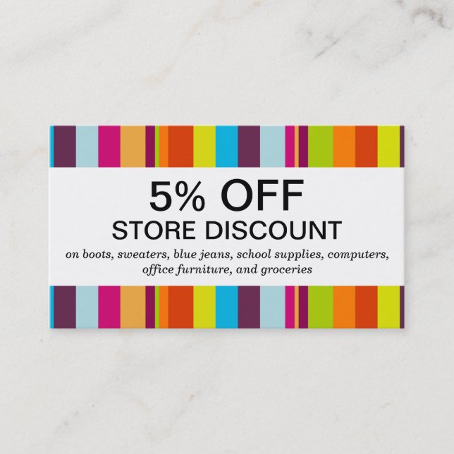 Colorful Stripes (discount card) Discount Card (Front)