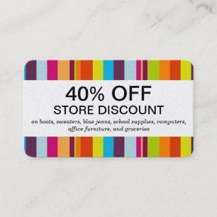 Colorful Stripes (discount card) Discount Card