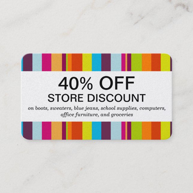 Colorful Stripes (discount card) Discount Card (Front)