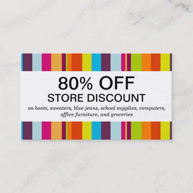 Colorful Stripes (discount card) Discount Card (Front)