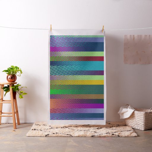 Colorful Stripes & Dots Pattern + your ideas Fabric