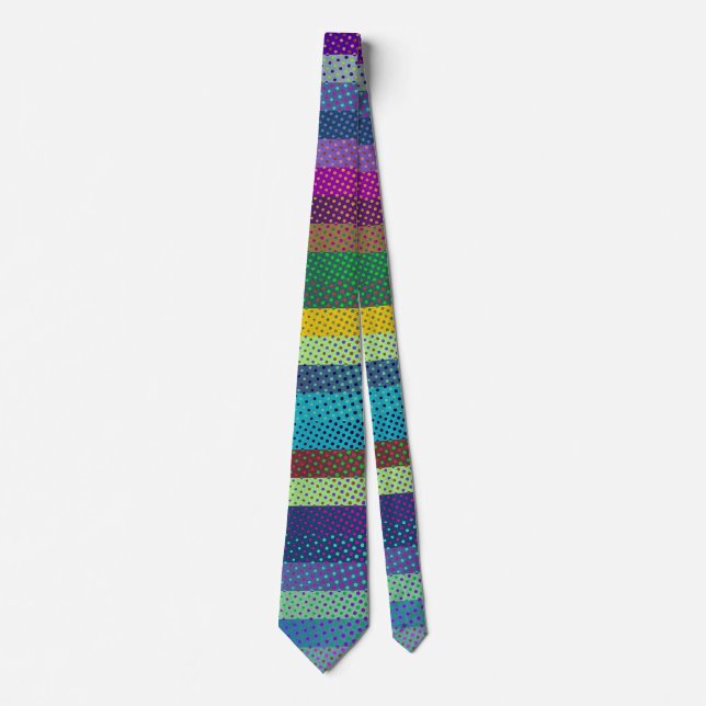 Colorful Stripes & Dots Pattern + your ideas Neck Tie (Front)