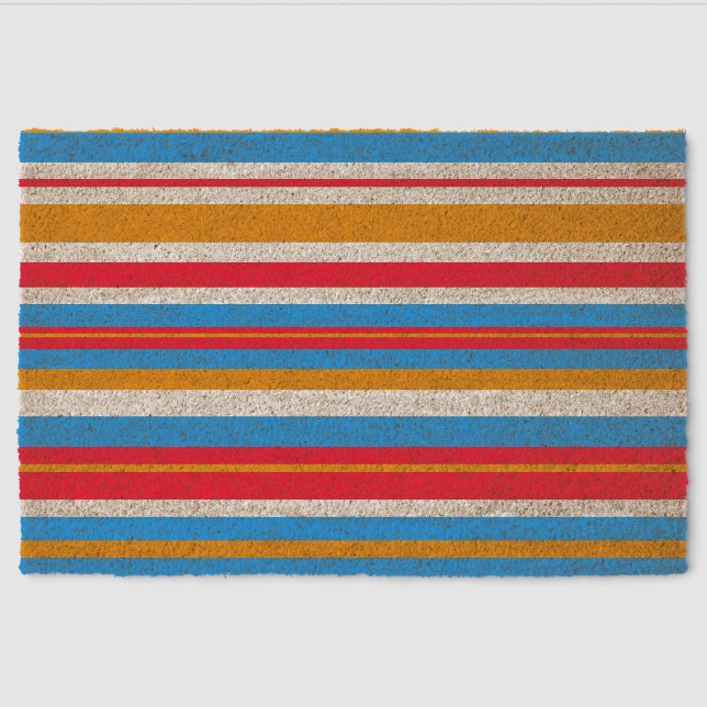 colorful stripes fiber doormat (Front)