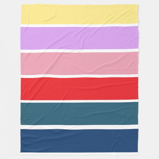 Colorful Stripes Fleece Blanket (Front)