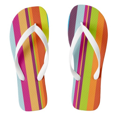 Colorful Stripes Flip Flops