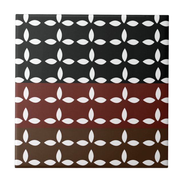 Colorful Stripes Geometric Floral Pattern       Ceramic Tile (Front)