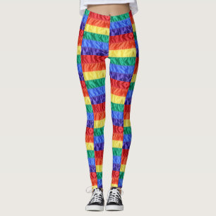 Colorful stripes geometric pattern modern chic leggings