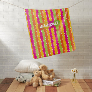 Colorful Stripes Girly Receiving Blanket