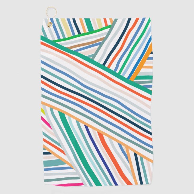 Colorful Stripes Golf Towel (Front)