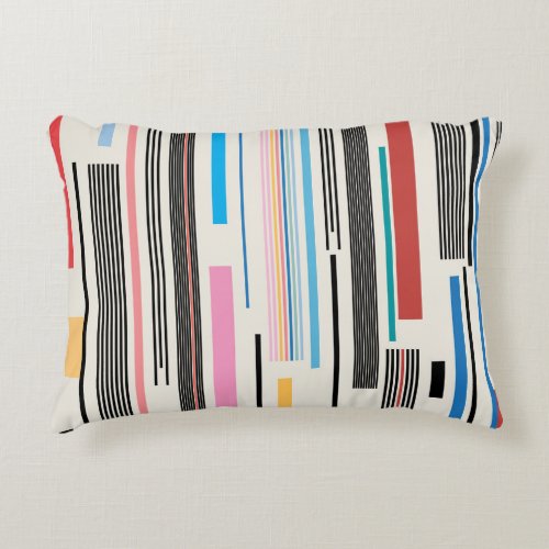 Colorful Stripes Graphic Pattern Mix Accent Pillow