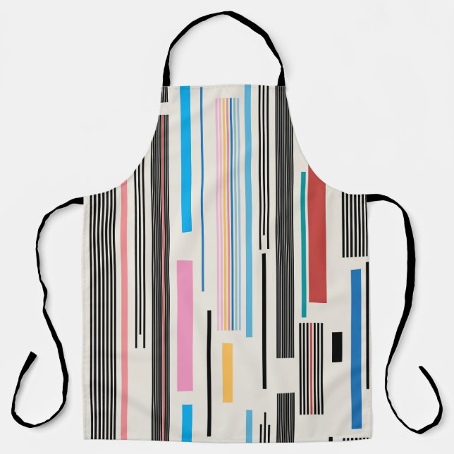 Colorful Stripes: Graphic Pattern Mix Apron (Front)