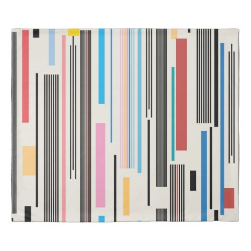 Colorful Stripes Graphic Pattern Mix Duvet Cover