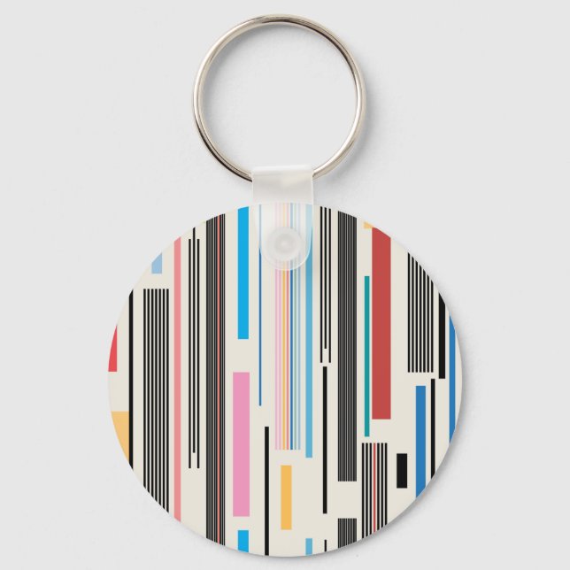 Colorful Stripes: Graphic Pattern Mix Keychain (Front)
