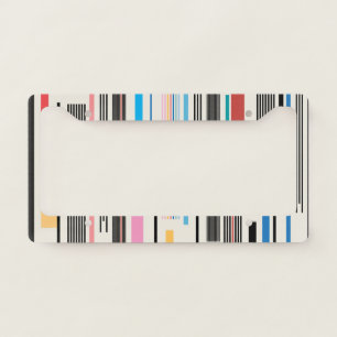 Colorful Stripes: Graphic Pattern Mix License Plate Frame