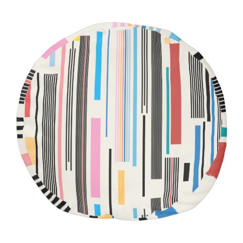 Colorful Stripes Graphic Pattern Mix Pouf