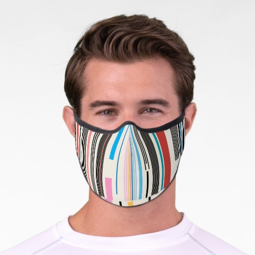 Colorful Stripes Graphic Pattern Mix Premium Face Mask