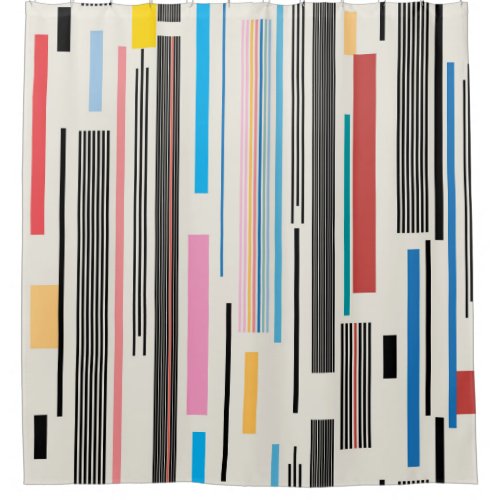 Colorful Stripes Graphic Pattern Mix Shower Curtain
