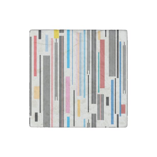 Colorful Stripes Graphic Pattern Mix Stone Magnet