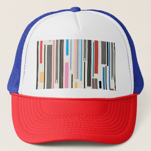 Colorful Stripes Graphic Pattern Mix Trucker Hat