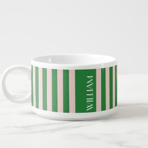 Colorful Stripes Green Personalized gifts template Bowl