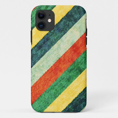 Colorful Stripes Grunge Textures 2 iPhone 11 Case