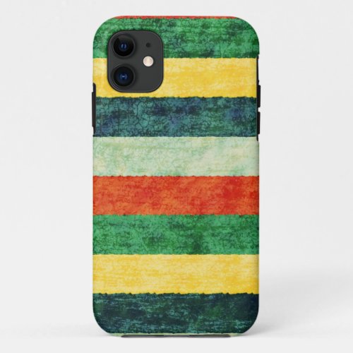 Colorful Stripes Grunge Textures 3 iPhone 11 Case