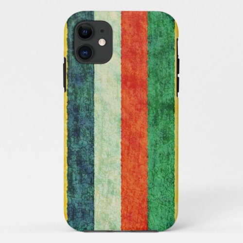 Colorful Stripes Grunge Textures iPhone 11 Case