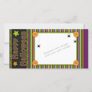 Colorful stripes - halloween colors and pattern holiday card