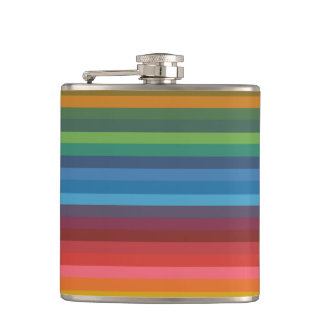 Colorful Stripes Hip Flask