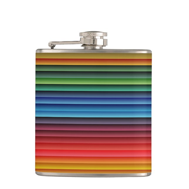 Colorful Stripes Hip Flask (Front)