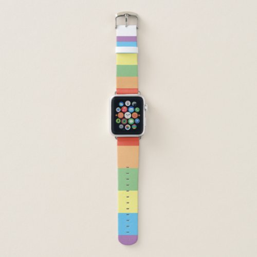 Colorful stripes in spring pastel colors apple watch band