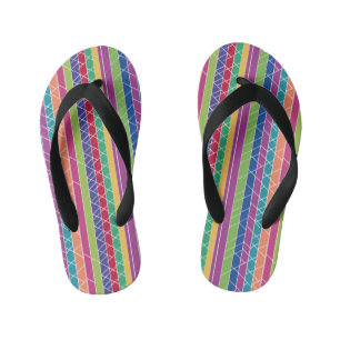 Colorful Stripes Kid's Flip Flops