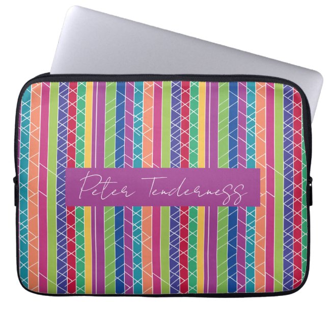 Colorful Stripes Laptop Sleeve (Front)