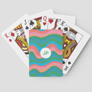 Colorful Stripes Lines Curves CUSTOMIZE IT Poker Cards