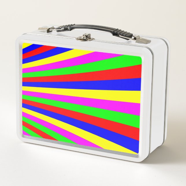 Colorful Stripes Metal Lunch Box (Front)