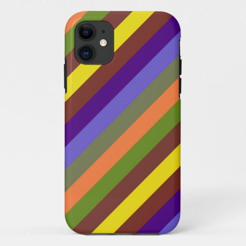 Colorful Stripes Modern Geometric Pattern 2 iPhone 11 Case