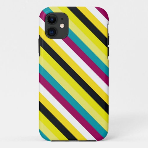 Colorful Stripes Modern Geometric Pattern iPhone 11 Case