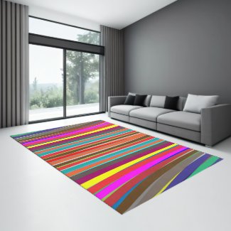 Colorful Stripes Modern Indoor Outdoor Area Rug