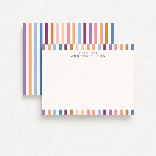 Colorful Stripes Modern Stationery Note Card (Creator Uploaded)